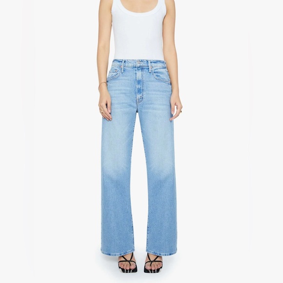 MOTHER Light Blue Wide Leg Flare Jeans - Picture 3 of 10
